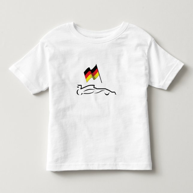Race Car Line Drawing with German Flag Toddler T-shirt (Front)