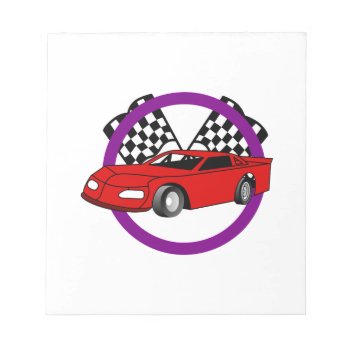 Race Car Logo Notepad by Grandslam_Designs at Zazzle