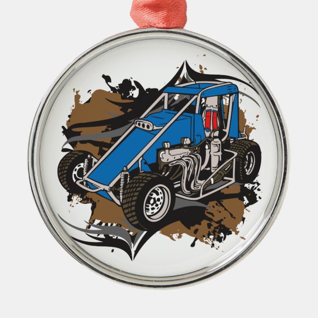 Race Car Metal Ornament (Front)