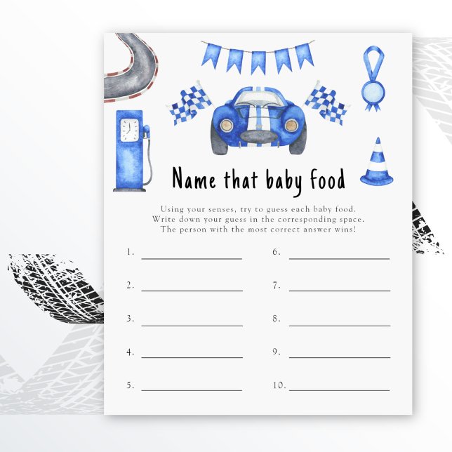 Race car - Name that baby food game (Creator Uploaded)