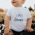 Race Car Navy Blue 'Fast One' Birthday T-shirt