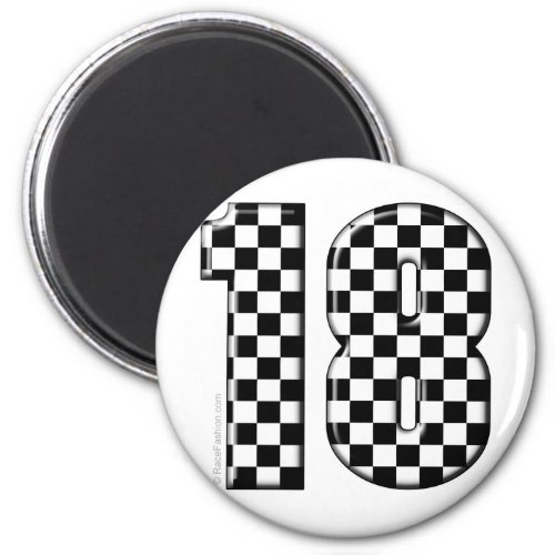 race car number 18 magnet