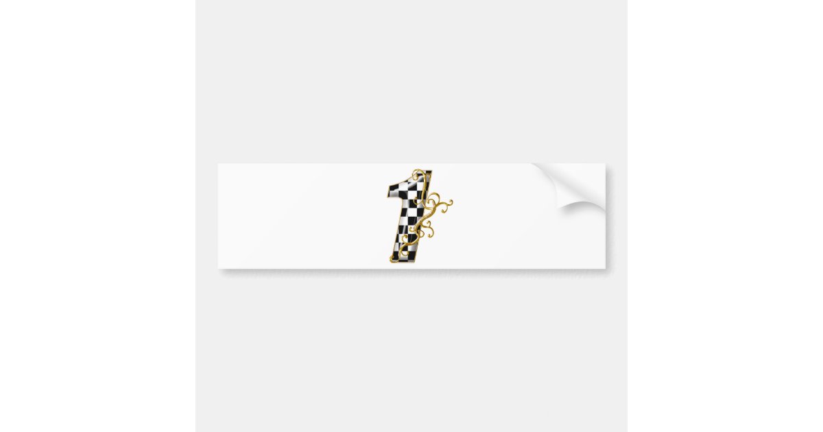 race car number 1 bumper sticker | Zazzle