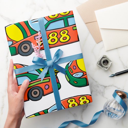 Race Car Number 88 Wrapping Paper