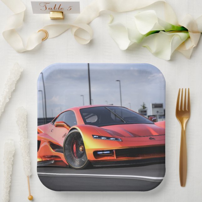 Race Car Paper Plates (Wedding)