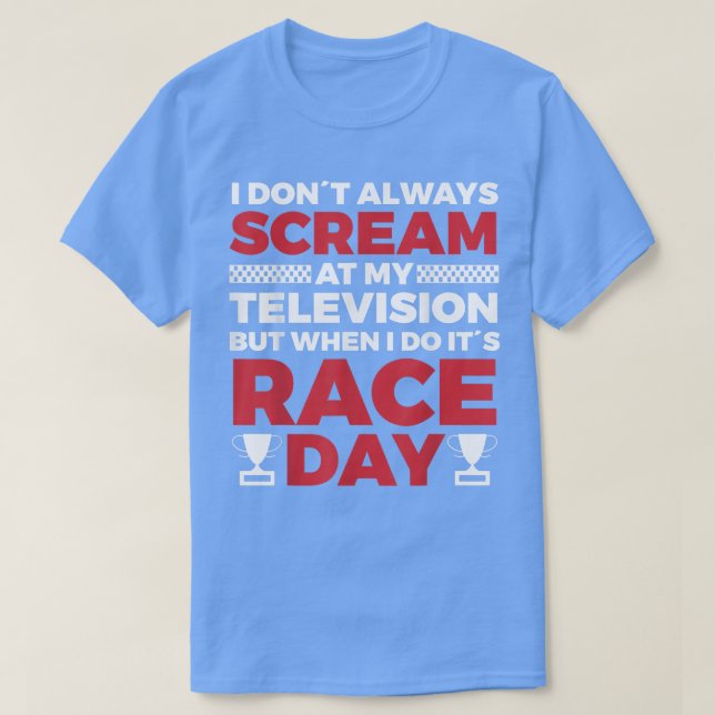 Race Car Parties Race Day  T-Shirt (Design Front)