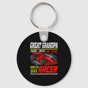 Race Car Party Great Grandpa Of The Birthday Racer Keychain