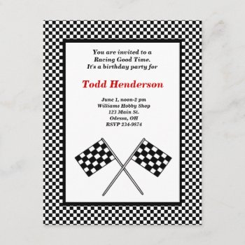 Race Car Party Invitation by Lilleaf at Zazzle