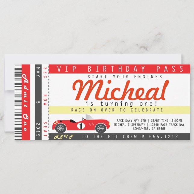 RACE CAR PARTY INVITE (Front)