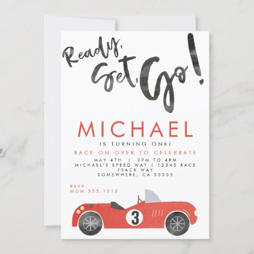 RACE CAR PARTY INVITE