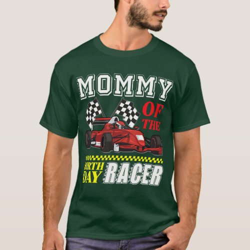 Race Car Party Mommy Of The Birthday Racer Racing  T_Shirt