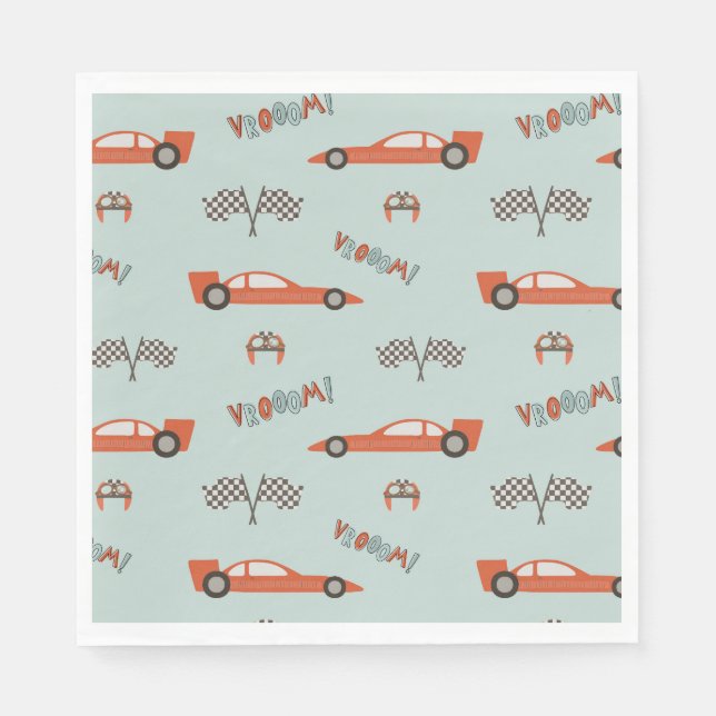 Race Car Party Paper Napkins | Vintage Race Car (Front)