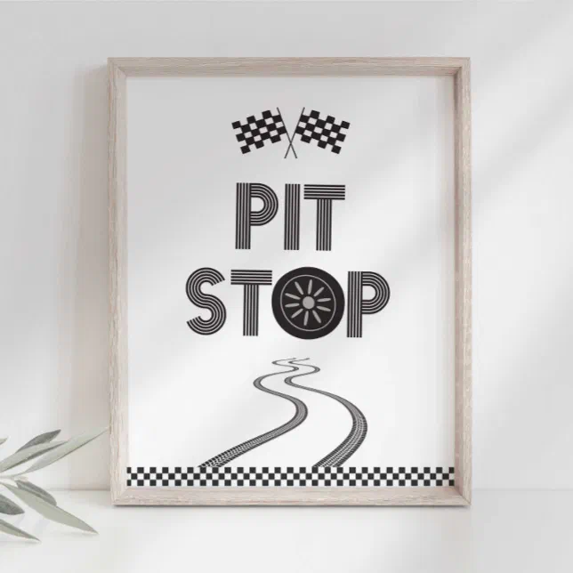 race-car-party-pit-stop-sign-zazzle for Free Printable Race Car Party Signs Race Car Party Pit Stop Sign | Zazzle for Free Printable Race Car Party Signs