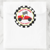 CARS LIGHTENING McQUEEN & MACK  PERSONALISED GLOSSY CHILDREN'S PARTY STICKERS, 