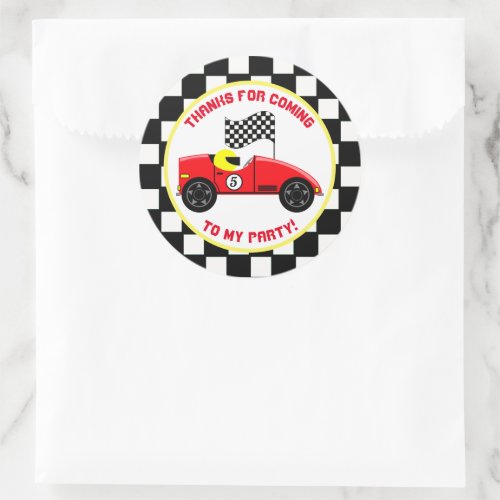 Race Car Personalized Birthday Party Stickers