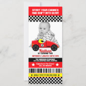 Race Car Photo Template Birthday Party Invitation (Front)