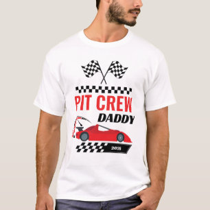 Race car pit crew daddy racing birthday matching  T-Shirt