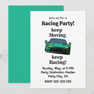 Race Car Racer Racing Party Invitation