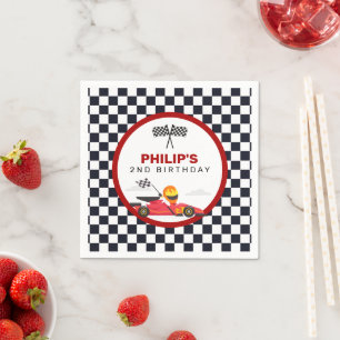 Race Car Racing Birthday Party Napkins