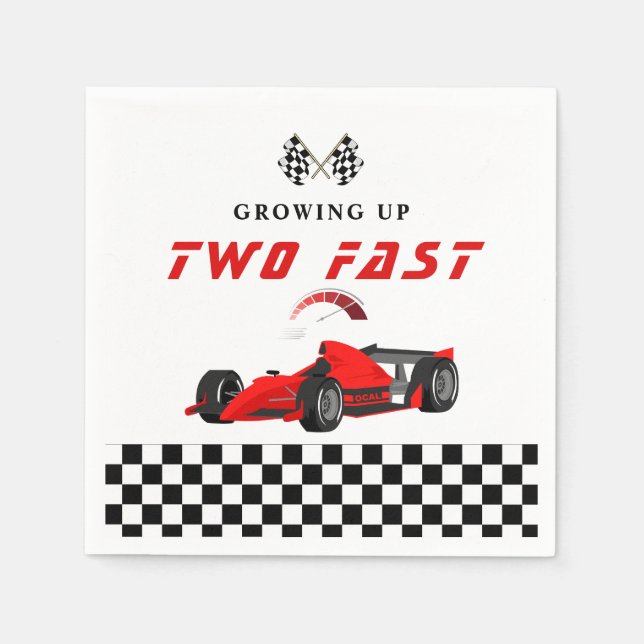 Race Car Racing Birthday Party Napkins (Front)