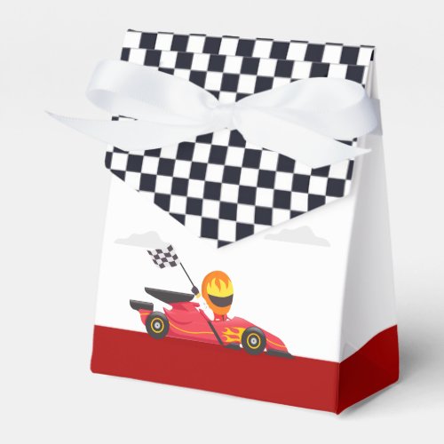 Race Car Racing Boy Birthday Party Checkered Favor Boxes