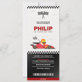 Two Fast Race Car Racing Boy Birthday Party Invitation