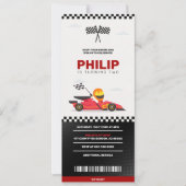 Race Car Racing Boy Birthday Party Ticket Invitation (Front)