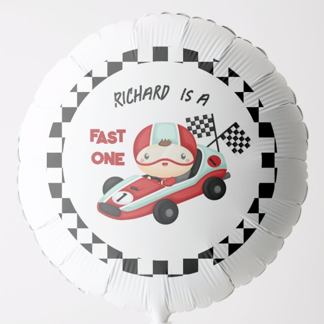 Race Car Racing Kid's Birthday Theme Balloon (Front)