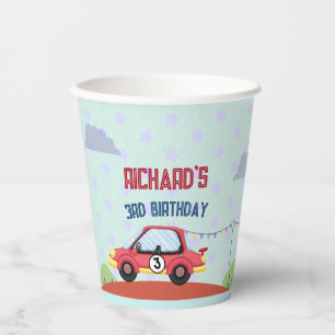 Race Car Racing Kid's Birthday Theme  Paper Cups