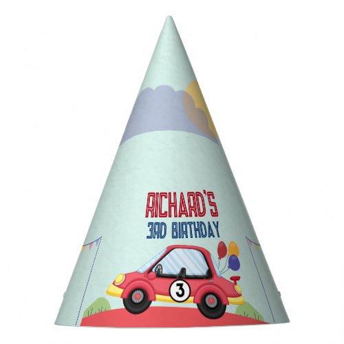 Race Car Racing Kids Birthday Theme Party Hat