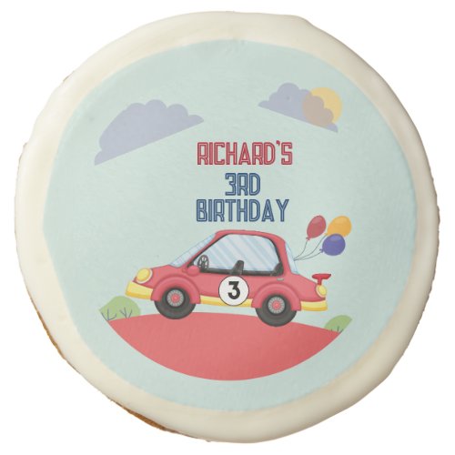 Race Car Racing Kids Birthday Theme Sugar Cookie