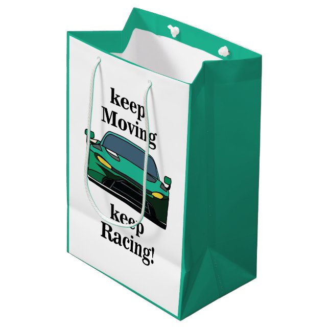 Race Car Racing Racer Birthday  Medium Gift Bag (Front Angled)