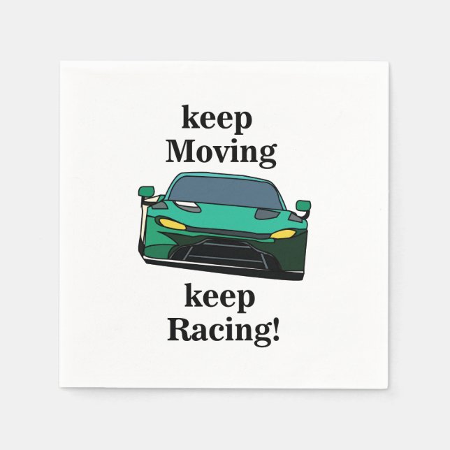 Race Car Racing Racer Birthday Party Napkins (Front)