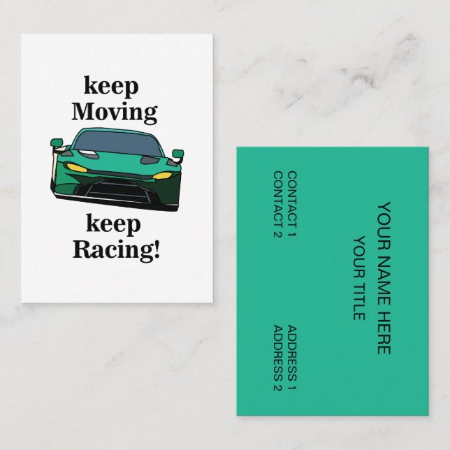 Race Car Racing Sportscar Business Card (Front/Back)