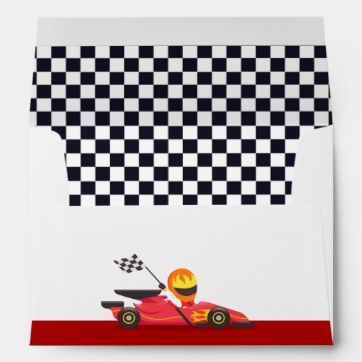 Motor Racing Envelopes Race Car Racing Two Fast Boy Birthday Party Envelope | Zazzle