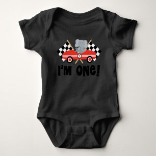 Race Car Rally Flags 1st Birthday T-shirt Baby Bodysuit