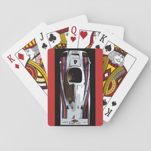 RACE CAR _ red white blue Poker Cards