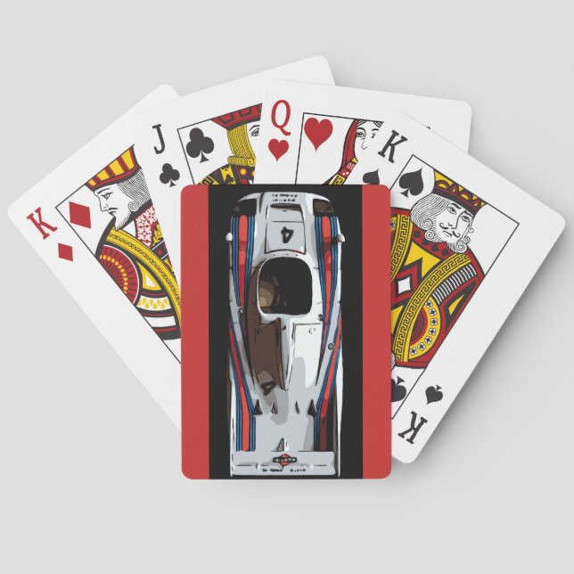 RACE CAR - red, white, blue Poker Cards (Back)