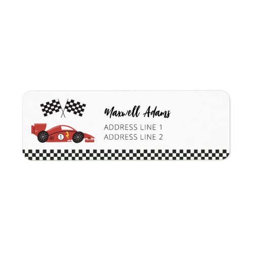 Race Car Return Address Stickers