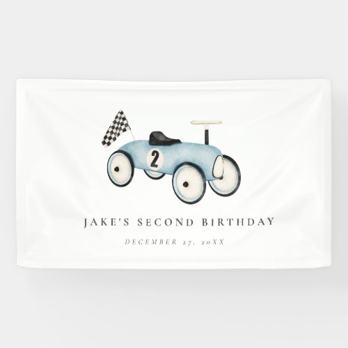 Race Car Ride On 2nd Birthday  Banner