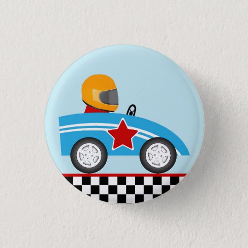 Race Car round pin button