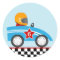 Race car round sticker customize