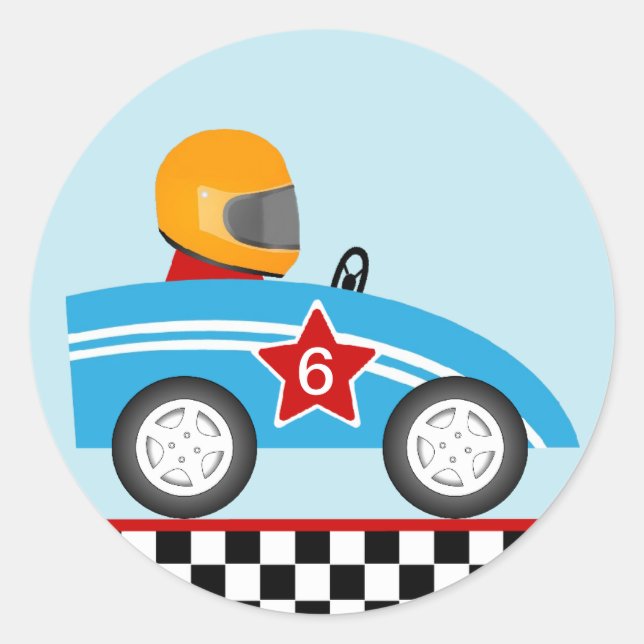 Race car round sticker customize (Front)