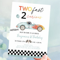Race Car Second Birthday Invitation
