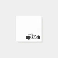 Race Car Silhouette black and white Post-it Notes