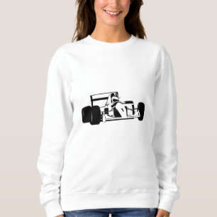 Race Car Silhouette black and white Sweatshirt