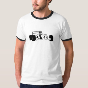 Race Car Silhouette black and white T-Shirt