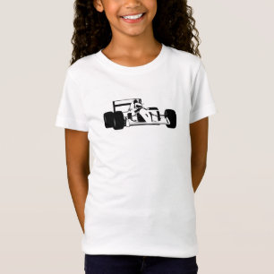 Race Car Silhouette black and white T-Shirt