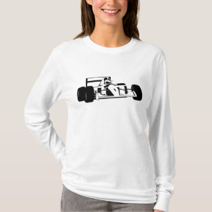 Race Car Silhouette black and white T-Shirt