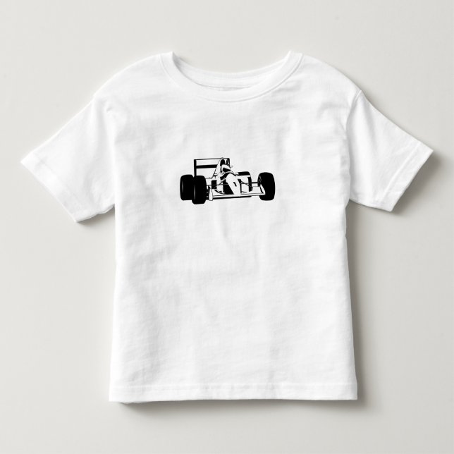 Race Car Silhouette black and white Toddler T-shirt (Front)